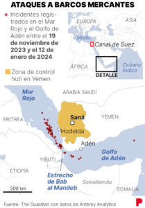 EEUU y Reino Unido elevan el riesgo a una guerra regional atacando posiciones hutíes en Yemen