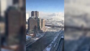 El frío extremo deja una insólita estampa en Chicago