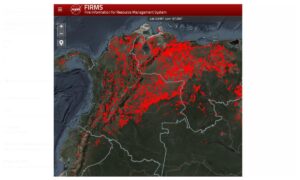 Mapa de la nasa muestra reporte de incendios en Colombia