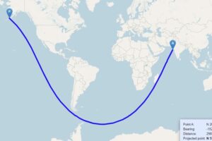 Navegar de India a Estados Unidos en línea recta es posible. Solo hay que pensar fuera del plano