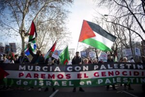 Unas 20.000 personas se manifiestan este sábado en la capital en apoyo a "la lucha del pueblo palestino"
