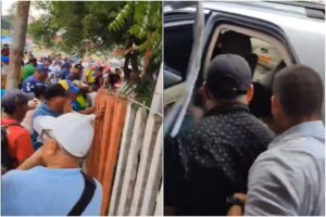 Así logró salir María Corina Machado escoltada por su equipo en medio del brutal asedio de colectivos del chavismo en Charallave (+Video)