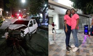 Pareja de accidente Barranquilla
