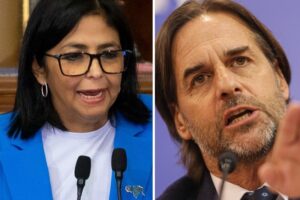 Delcy Rodríguez arremete contra Luis Lacalle Pou por decir que en Venezuela hay “dictadura”