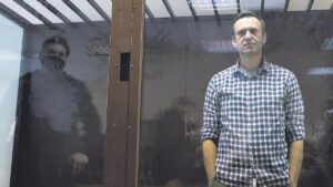 El opositor ruso Alekséi Navalni, durante una apelación contra su orden de encarcelamiento.