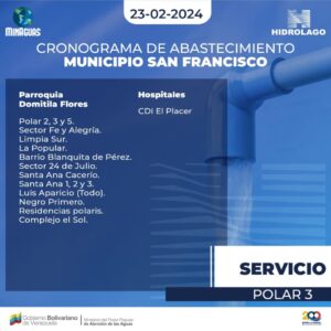 Hidrólago activó el servicio de agua en 12 sectores del municipio San Francisco desde este 23-Feb