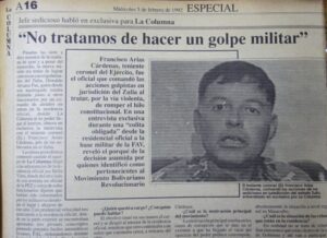 Hoy se cumplen 32 años de la primera rebelión militar contra CAP (José Aranguibel Carrasco)