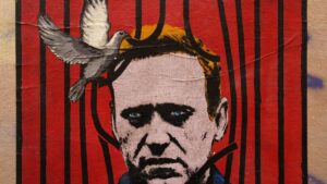 Un mural en Roma de Alexei Navalni.