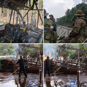 Militares destruyen campamentos de minería ilegal en Amazonas