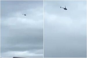 Registran imágenes del helicóptero en el que viajaba Sebastián Piñera antes de precipitarse al Lago Ranco, al sur de Santiago