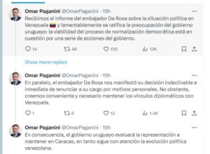 Renuncia embajador de Uruguay en Venezuela