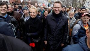 El opositor ruso Alekséi Navalni, durante una manifestación en Moscú en octubre de 2017.