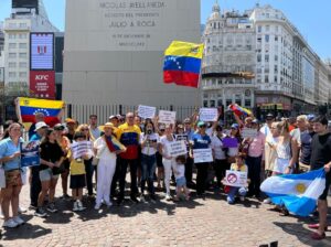 Venezolanos en Argentina se manifestan para reclamar elecciones libres en su país