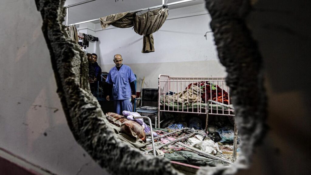 Instal·lacions bombardejades de l'Hospital Nasser, a Gaza.