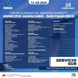 Activan servicio de agua para los municipios Maracaibo y San Francisco