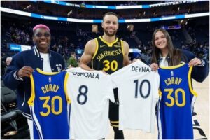 Deyna Castellanos intercambió camisetas con la estrella de la NBA Stephen Curry (+Video)