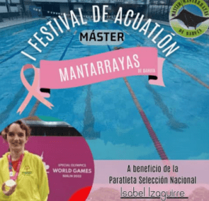 El Club de Natación Master Mantarrayas realizará el primer festival acuatlón a beneficio de la para atleta selección nacional Isabel Izaguirre