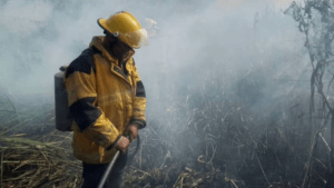 Envían equipo de bomberos a Bolívar para combatir incendios