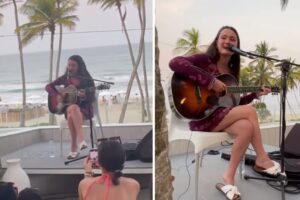 La cantante venezolana Joaquina sorprendió a sus fanáticos con concierto en vivo en hotel donde se hospedaba en Margarita (+Videos)