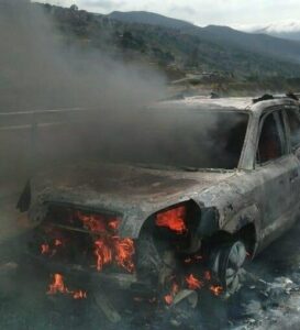 Reportan nuevo incendio de un vehículo en la autopista Caracas – La Guaira