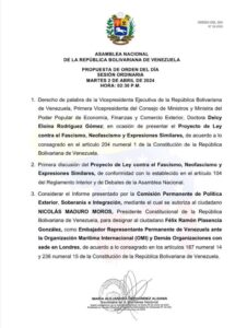 Delcy Rodríguez presentará en la AN proyecto de Ley contra el Fascismo