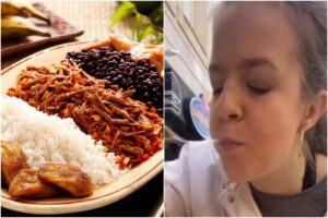 El video de una ucraniana comiendo pabellón criollo venezolano que se hizo viral en redes (+Video)