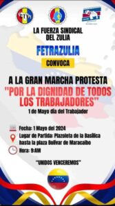 FetraZulia convoca a marchar para protestar sobre el rescate de salario y de pensiones este 1 de mayo