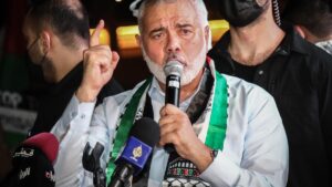 El líder del buró político de Hamás, Ismail Haniya, en un acto en Doha en mayo de 2021.