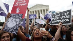 Manifestantes a favor del aborto frente al Tribunal Supremo de EEUU