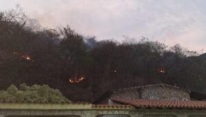 Llamarada en cerro Indio Desnudo en San Diego se acerca peligrosamente a las viviendas
