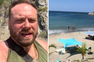 Polaco se quejó por los precios de alquiler de toldos en una playa de La Guaira: “Casi nos roban” (+Videos)