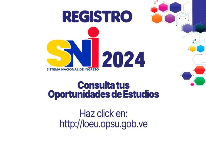 Abierto proceso de registro en el Sistema Nacional de Ingresos en las universidades venezolanas