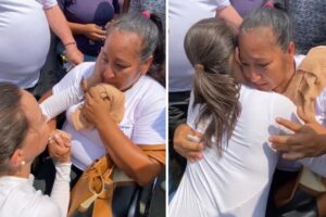 El emotivo momento de una mujer con discapacidad que abrazó a María Corina Machado en Falcón (+Video)