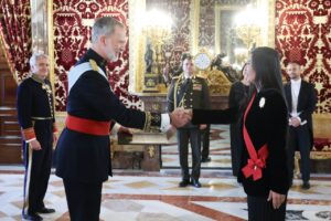 Gladys Gutiérrez entregó sus credenciales ante el Rey de España