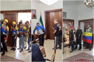 Mujeres y hombres de colectivo del 23 de enero rinden homenaje al presidente de Irán en embajada en Caracas (+Video)