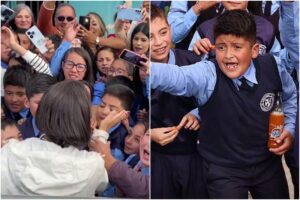 El emotivo momento en el que un niño merideño intentó regalarle su refresco a María Corina Machado (+Video)