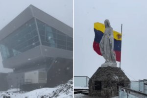 La espectacular nevada que sorprendió a visitantes en el Pico Espejo, en la Sierra Nevada de Mérida (+Video)