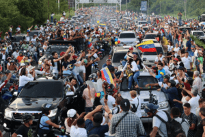La multitudinaria concentración en San Cristóbal durante visita de María Corina Machado captada por un dron este #28Jun (+Videos)