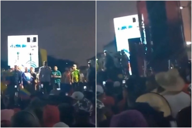 asistentes a la concentración en Los Taques reclamaron a Maduro por falta de agua (+Video)