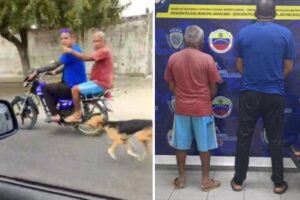ataron un perro a una moto en marcha y lo pusieron a correr (+Video)