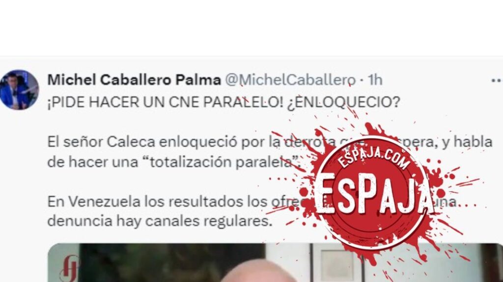 ¿Andrés Caleca pidió hacer un “CNE paralelo”, como indica Michel Caballero?