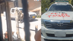 Alertan violencia de disidencias en Argelia, Cauca: pintaron vehículos