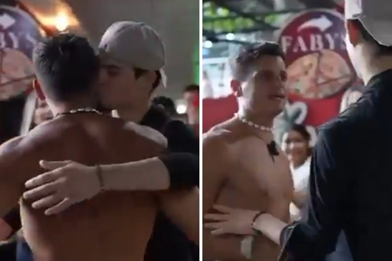 Gianpiero Fusco reaccionó iracundo cuando un fanático lo besó en el cuello (+Video)