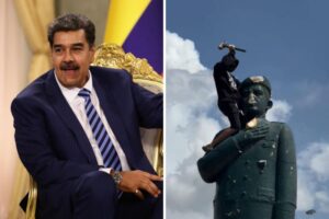 Maduro anuncia la detención de los ciudadanos que tumbaron las estatuas de Chávez en tres estados de Venezuela (+Video)