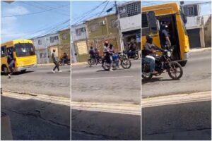 Motorizados encapuchados secuestraron autobús que trasladaba a opositores que iban a acto de Edmundo González en Maracaibo (+Video)