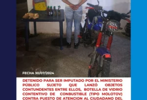 Preso por lanzar objetos contundentes cerca de estación policial en San Joaquín