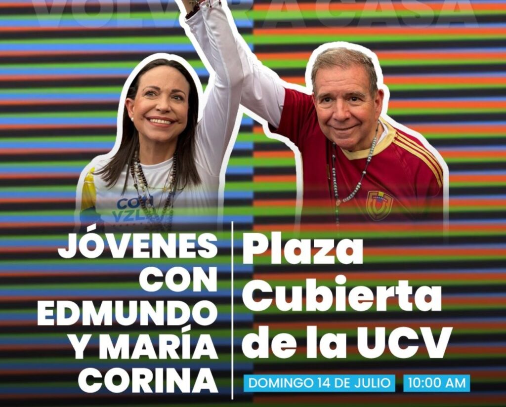 Rector de la UCV negó permiso para acto político del candidato Edmundo González y María Corina Machado