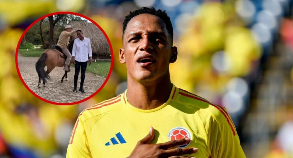 Yerry Mina visitó a Álvaro Uribe en su finca y se llevó show a caballo: video
