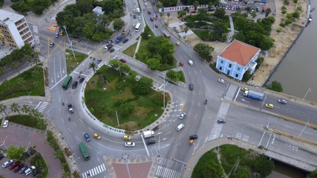 así luce el paisajismo en glorieta de Intendencia Fluvial en Barranquilla
