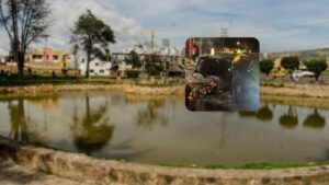 su carro estuvo a punto de caer al agua